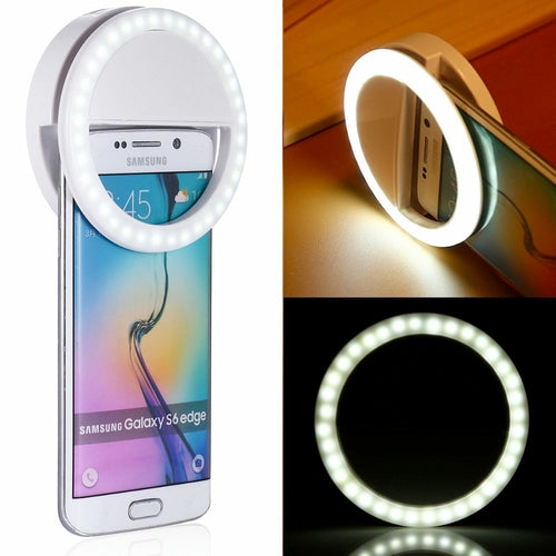 Portable Selfie Ring Light - Clip-On LED Light for Phone, Tablet & Laptop