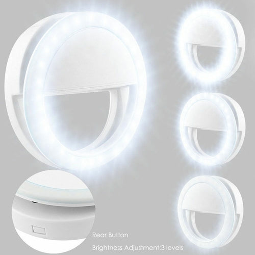 Portable Selfie Ring Light - Clip-On LED Light for Phone, Tablet & Laptop