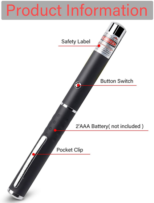 3-Pack Laser Pointer Pens - Green, Blue & Red Visible Beam Pointers