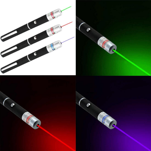 3-Pack Laser Pointer Pens - Green, Blue & Red Visible Beam Pointers