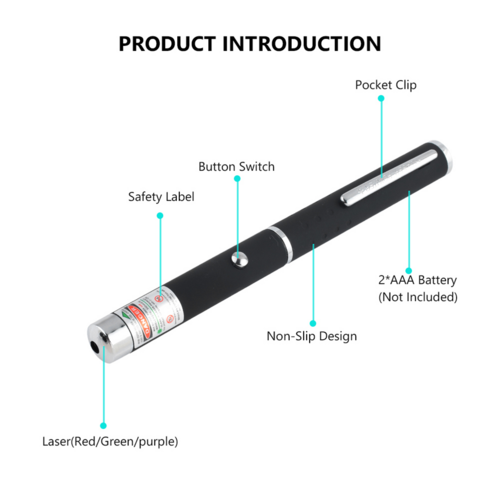 3-Pack Laser Pointer Pens - Green, Blue & Red Visible Beam Pointers