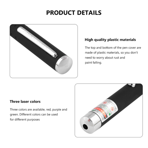 3-Pack Laser Pointer Pens - Green, Blue & Red Visible Beam Pointers