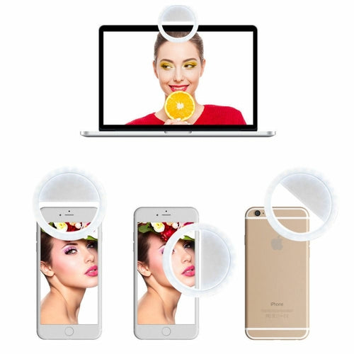 Portable Selfie Ring Light - Clip-On LED Light for Phone, Tablet & Laptop