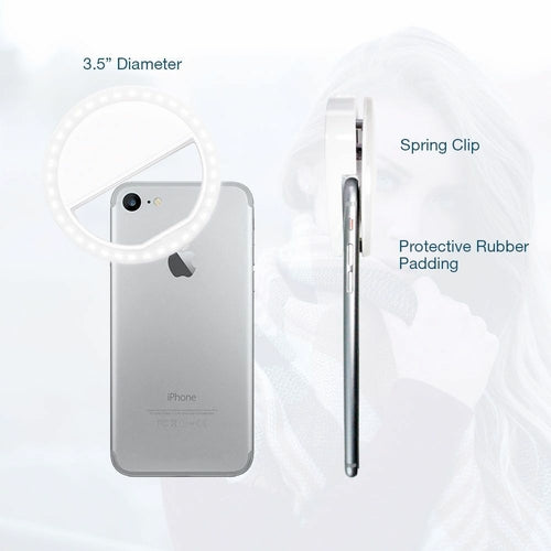 Portable Selfie Ring Light - Clip-On LED Light for Phone, Tablet & Laptop
