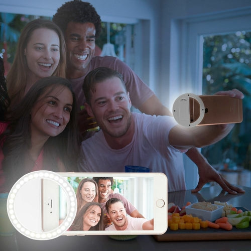 Portable Selfie Ring Light - Clip-On LED Light for Phone, Tablet & Laptop
