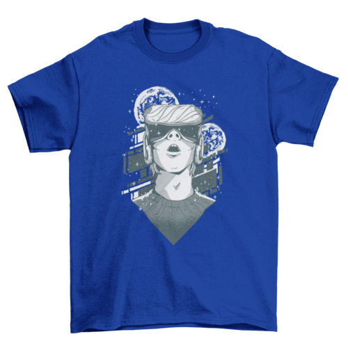 Virtual Reality Space Moon T-Shirt - Futuristic VR Headset Graphic Tee