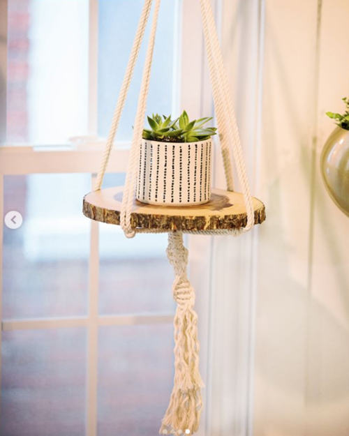 Handmade Macrame Plant Hanger - 45" Boho Wall Hanging Planter