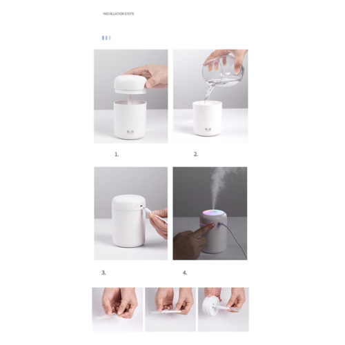 Portable USB Air Humidifier & Aroma Diffuser - Car & Home Essential Oil Mist Maker