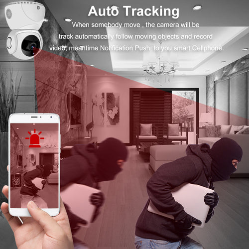 360° Panoramic WiFi Camera - HD 1080P Security Camera with PTZ Control