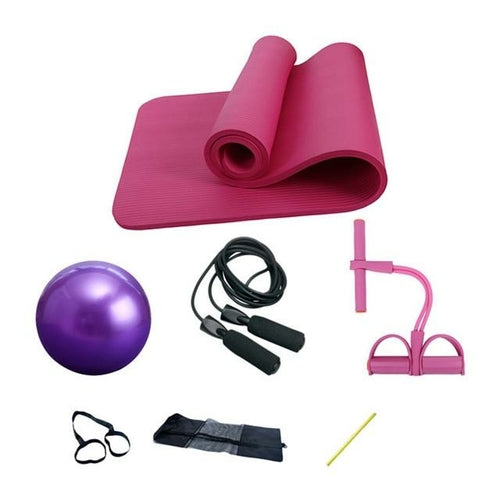 5-Piece Deluxe Yoga Fitness Set - Complete Home Gym Exercise Kit
