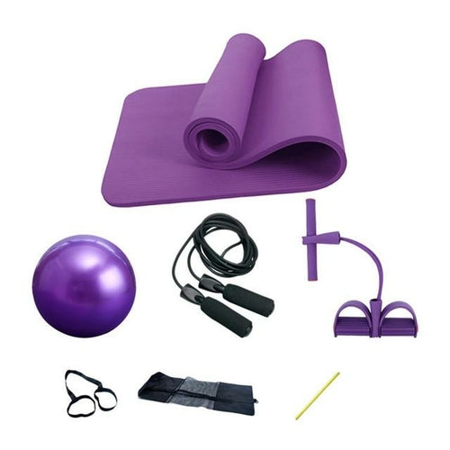 5-Piece Deluxe Yoga Fitness Set - Complete Home Gym Exercise Kit