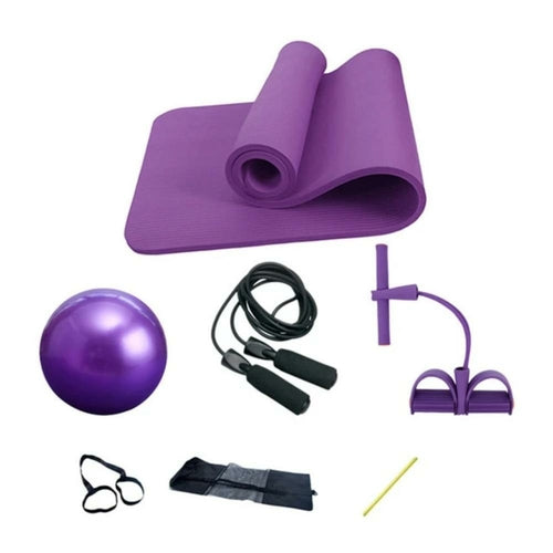 5-Piece Deluxe Yoga Fitness Set - Complete Home Gym Exercise Kit